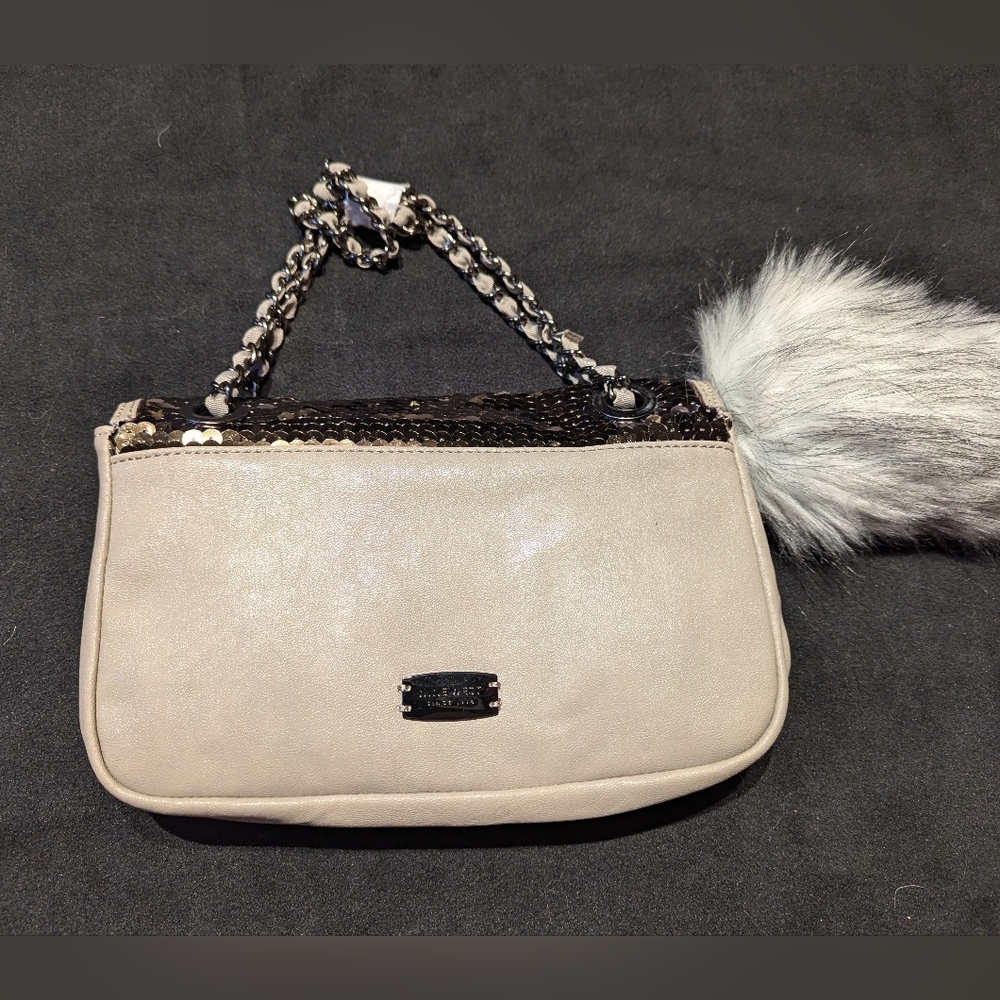 NINE WEST HANDBAG FURRY TAIL AND SEQUINS, NWT - Picture 2 of 6